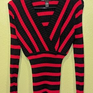 Black and Red Striped Sweater